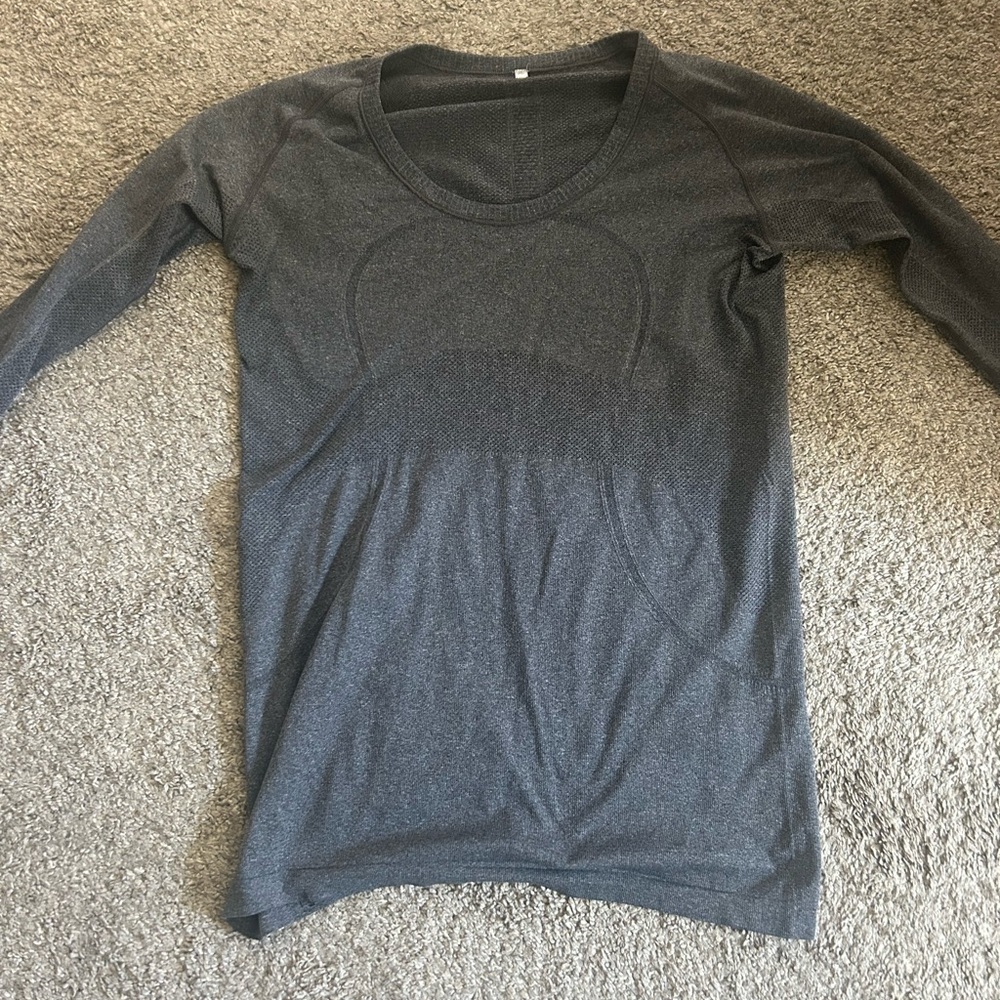 Gray Long Sleeve Top